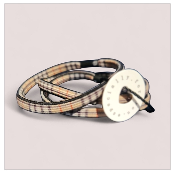 Luxury Inspired Plaid Hair ties 3pk - Picture 2 of 6